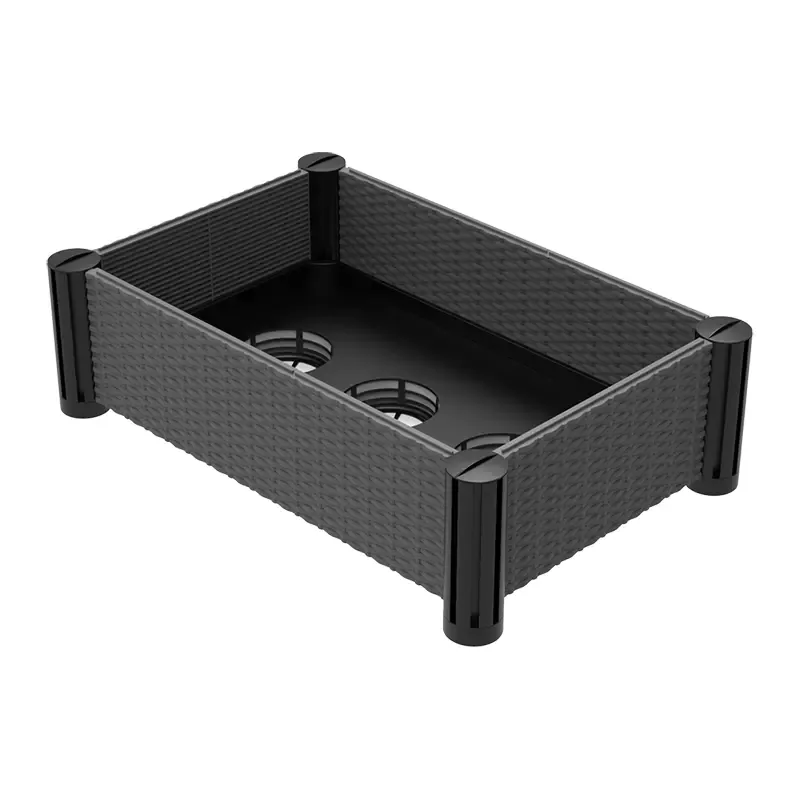 Rectangular Imitated Rattan Plastic Garden Bed
